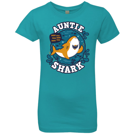 T-Shirts Tahiti Blue / YXS Shark Family Trazo - Auntie Girls Premium T-Shirt