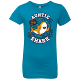 T-Shirts Turquoise / YXS Shark Family Trazo - Auntie Girls Premium T-Shirt