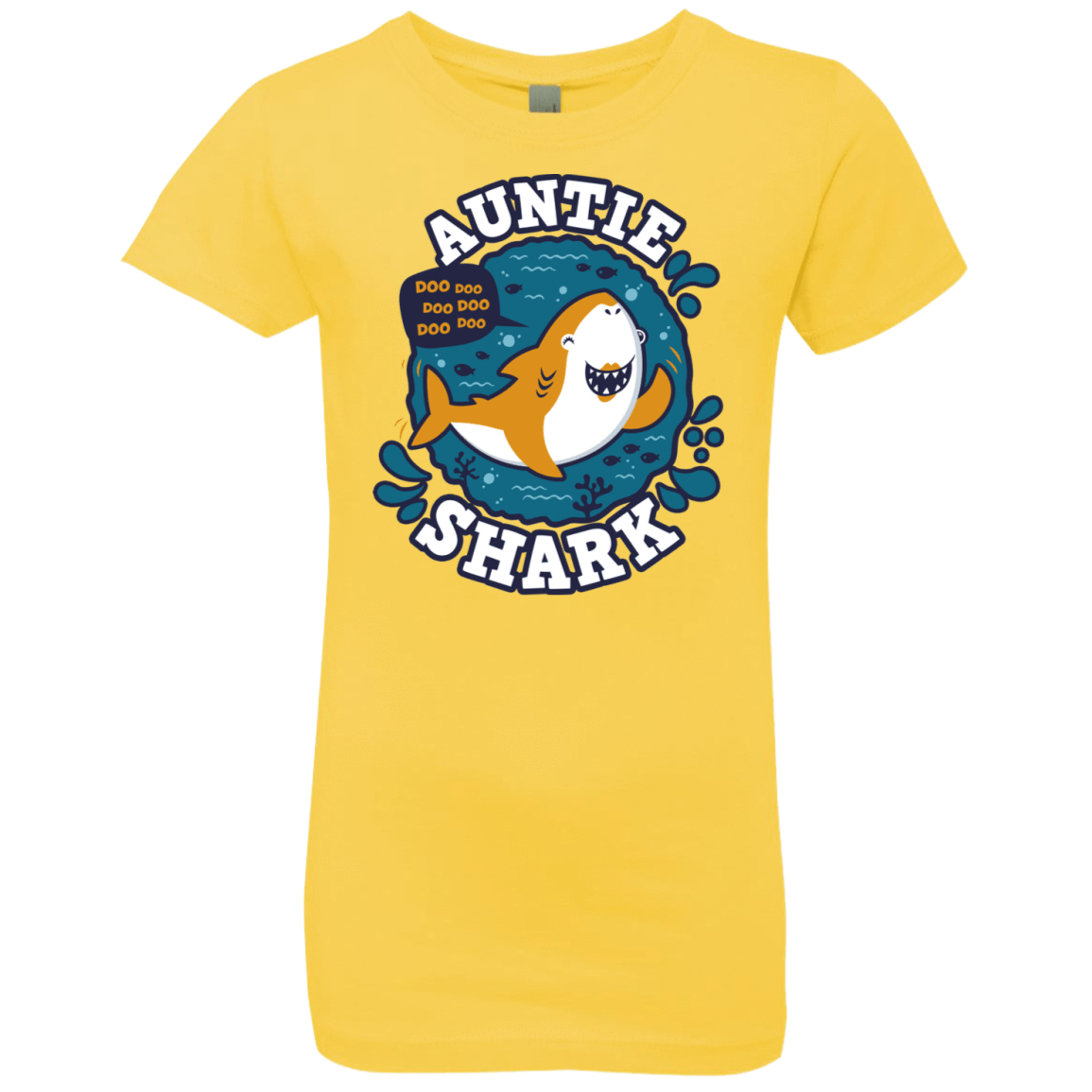 T-Shirts Vibrant Yellow / YXS Shark Family Trazo - Auntie Girls Premium T-Shirt