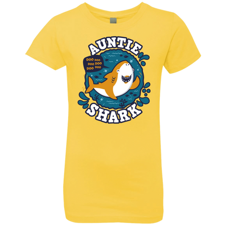 T-Shirts Vibrant Yellow / YXS Shark Family Trazo - Auntie Girls Premium T-Shirt