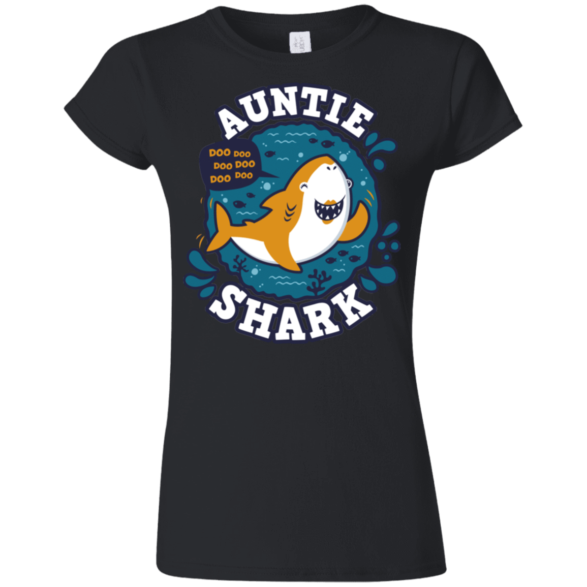 T-Shirts Black / S Shark Family Trazo - Auntie Junior Slimmer-Fit T-Shirt