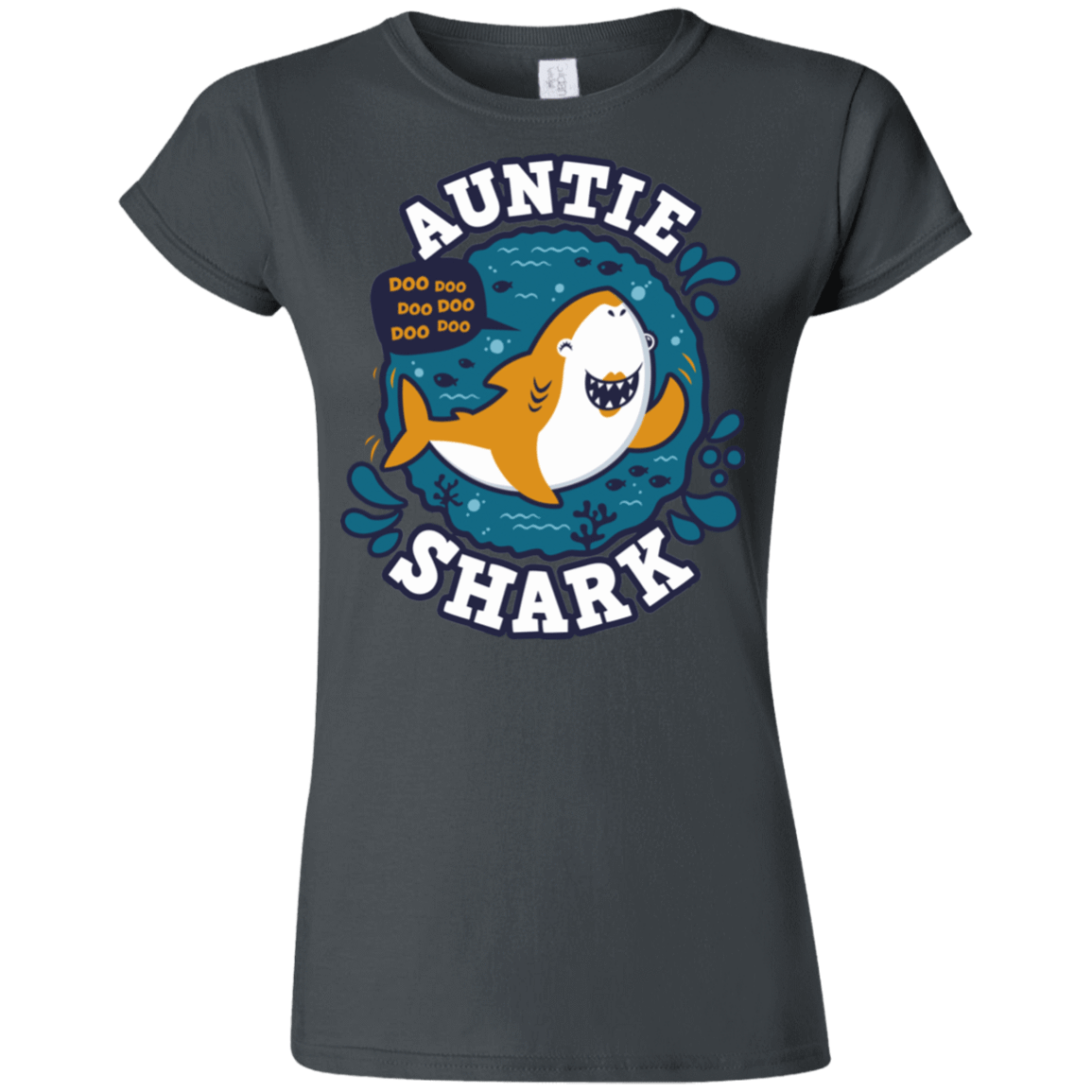 T-Shirts Charcoal / S Shark Family Trazo - Auntie Junior Slimmer-Fit T-Shirt