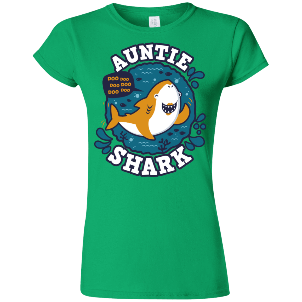 T-Shirts Irish Green / S Shark Family Trazo - Auntie Junior Slimmer-Fit T-Shirt