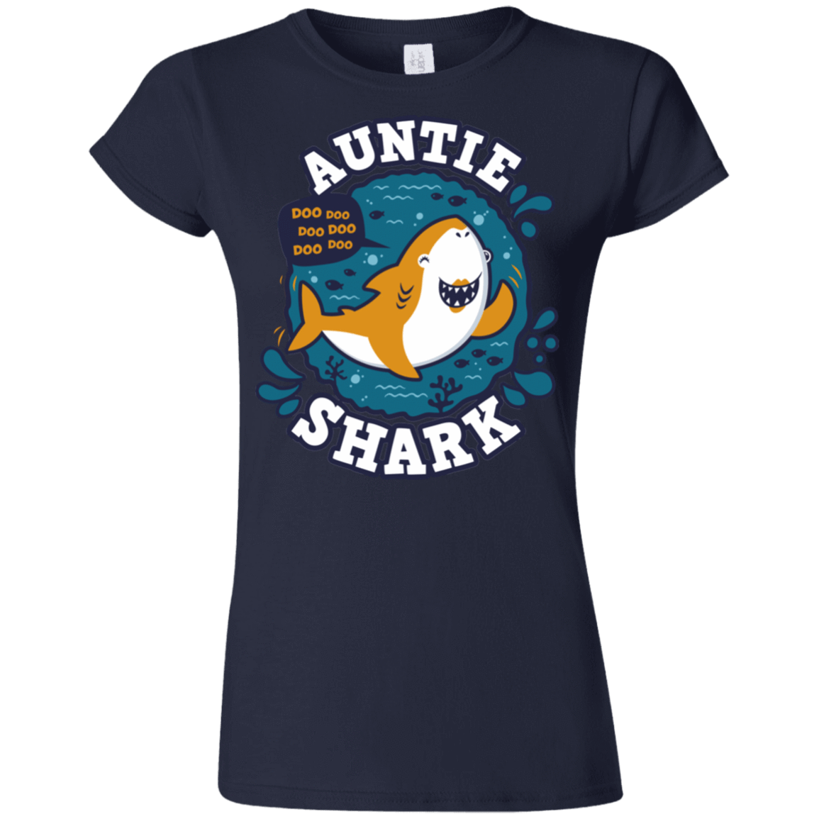 T-Shirts Navy / S Shark Family Trazo - Auntie Junior Slimmer-Fit T-Shirt