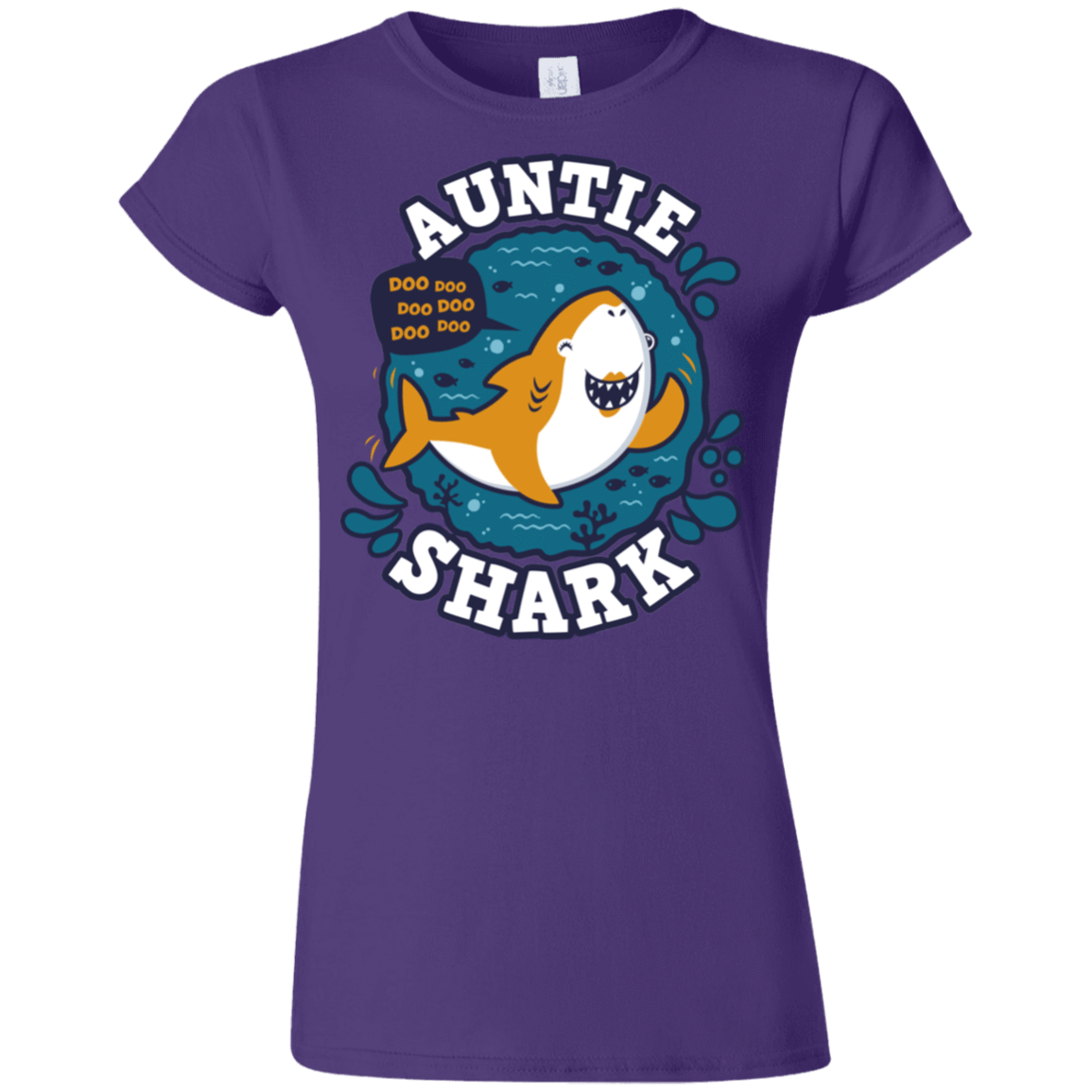 T-Shirts Purple / S Shark Family Trazo - Auntie Junior Slimmer-Fit T-Shirt