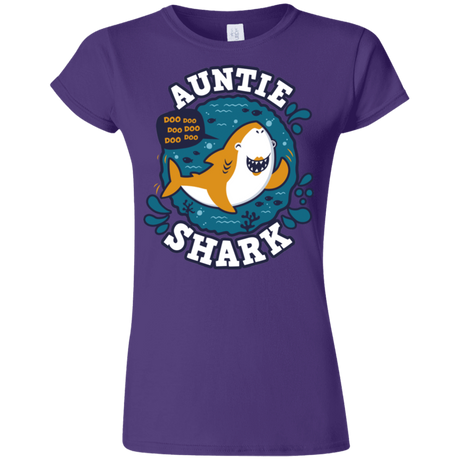 T-Shirts Purple / S Shark Family Trazo - Auntie Junior Slimmer-Fit T-Shirt