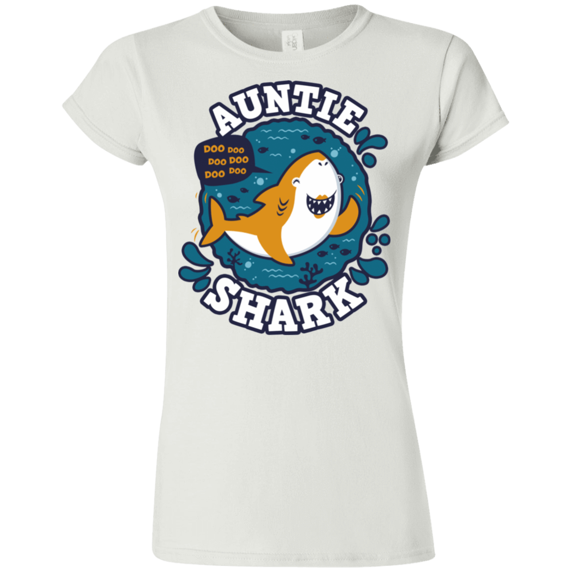 T-Shirts White / S Shark Family Trazo - Auntie Junior Slimmer-Fit T-Shirt