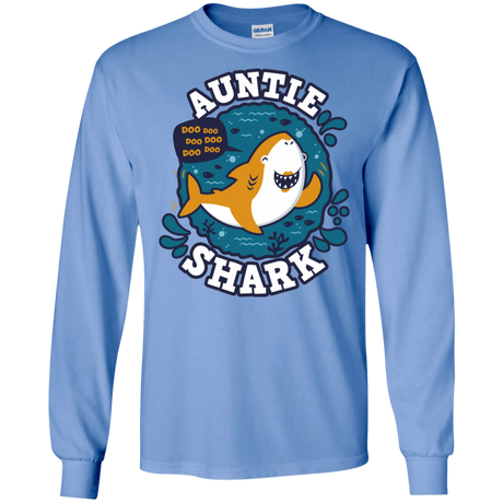 T-Shirts Carolina Blue / S Shark Family Trazo - Auntie Men's Long Sleeve T-Shirt