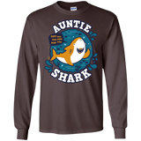 T-Shirts Dark Chocolate / S Shark Family Trazo - Auntie Men's Long Sleeve T-Shirt