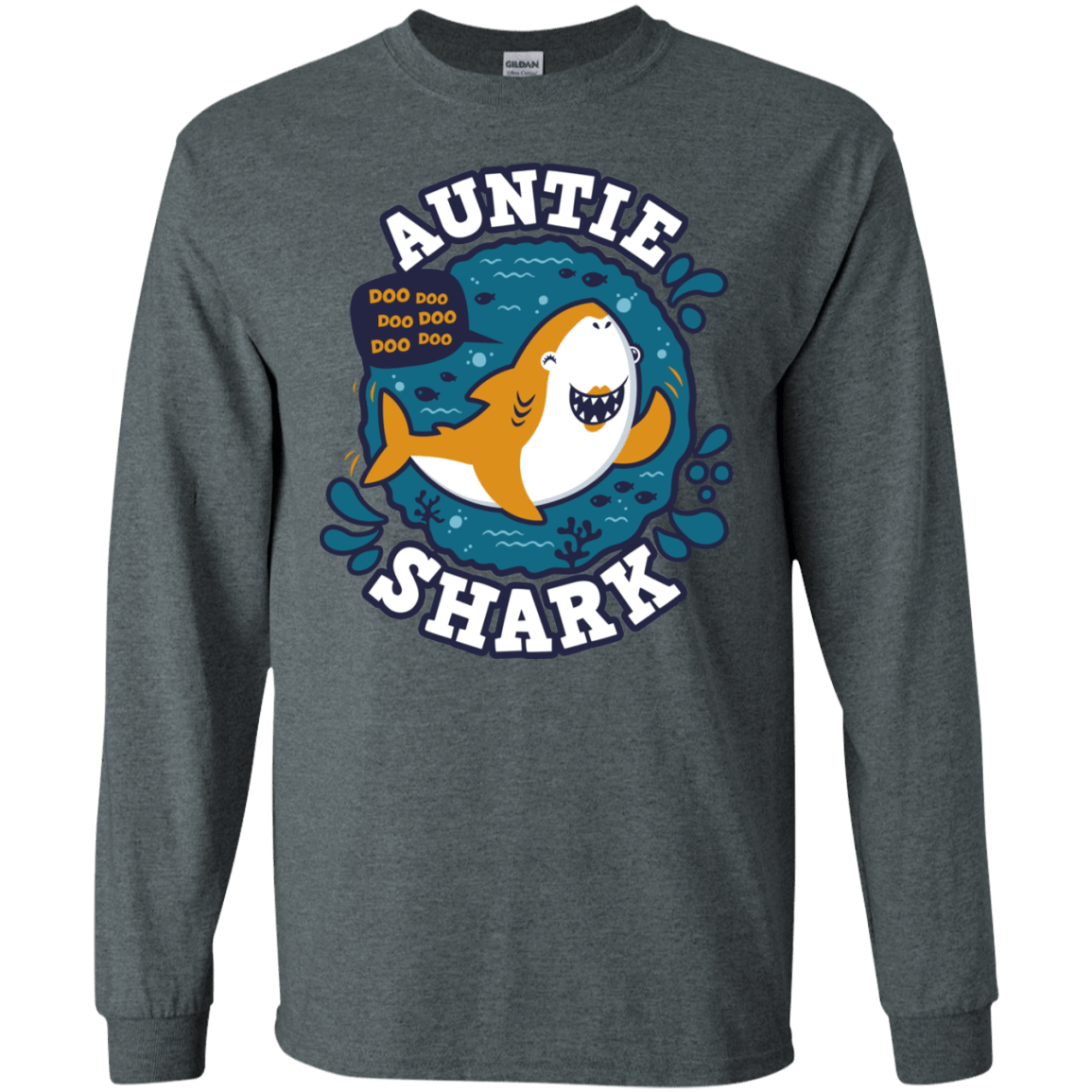 T-Shirts Dark Heather / S Shark Family Trazo - Auntie Men's Long Sleeve T-Shirt