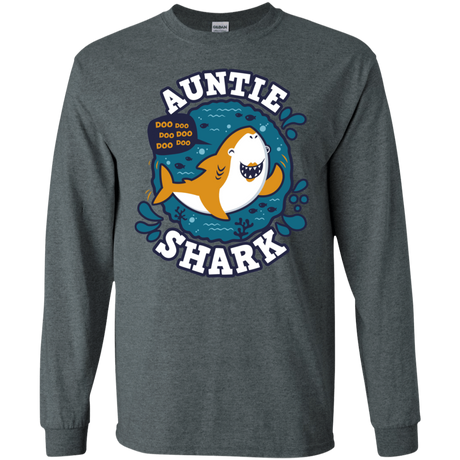 T-Shirts Dark Heather / S Shark Family Trazo - Auntie Men's Long Sleeve T-Shirt