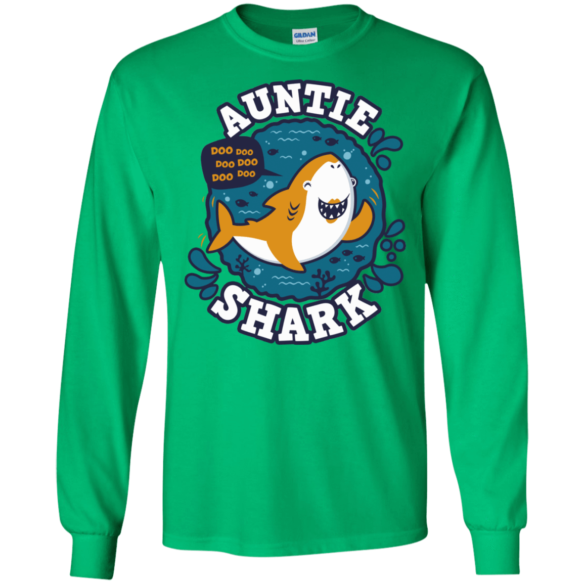 T-Shirts Irish Green / S Shark Family Trazo - Auntie Men's Long Sleeve T-Shirt