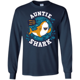 T-Shirts Navy / S Shark Family Trazo - Auntie Men's Long Sleeve T-Shirt