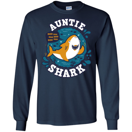 T-Shirts Navy / S Shark Family Trazo - Auntie Men's Long Sleeve T-Shirt