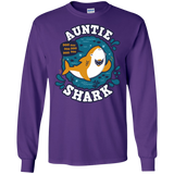 T-Shirts Purple / S Shark Family Trazo - Auntie Men's Long Sleeve T-Shirt