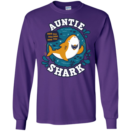 T-Shirts Purple / S Shark Family Trazo - Auntie Men's Long Sleeve T-Shirt