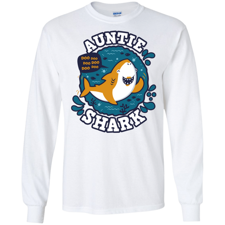 T-Shirts White / S Shark Family Trazo - Auntie Men's Long Sleeve T-Shirt