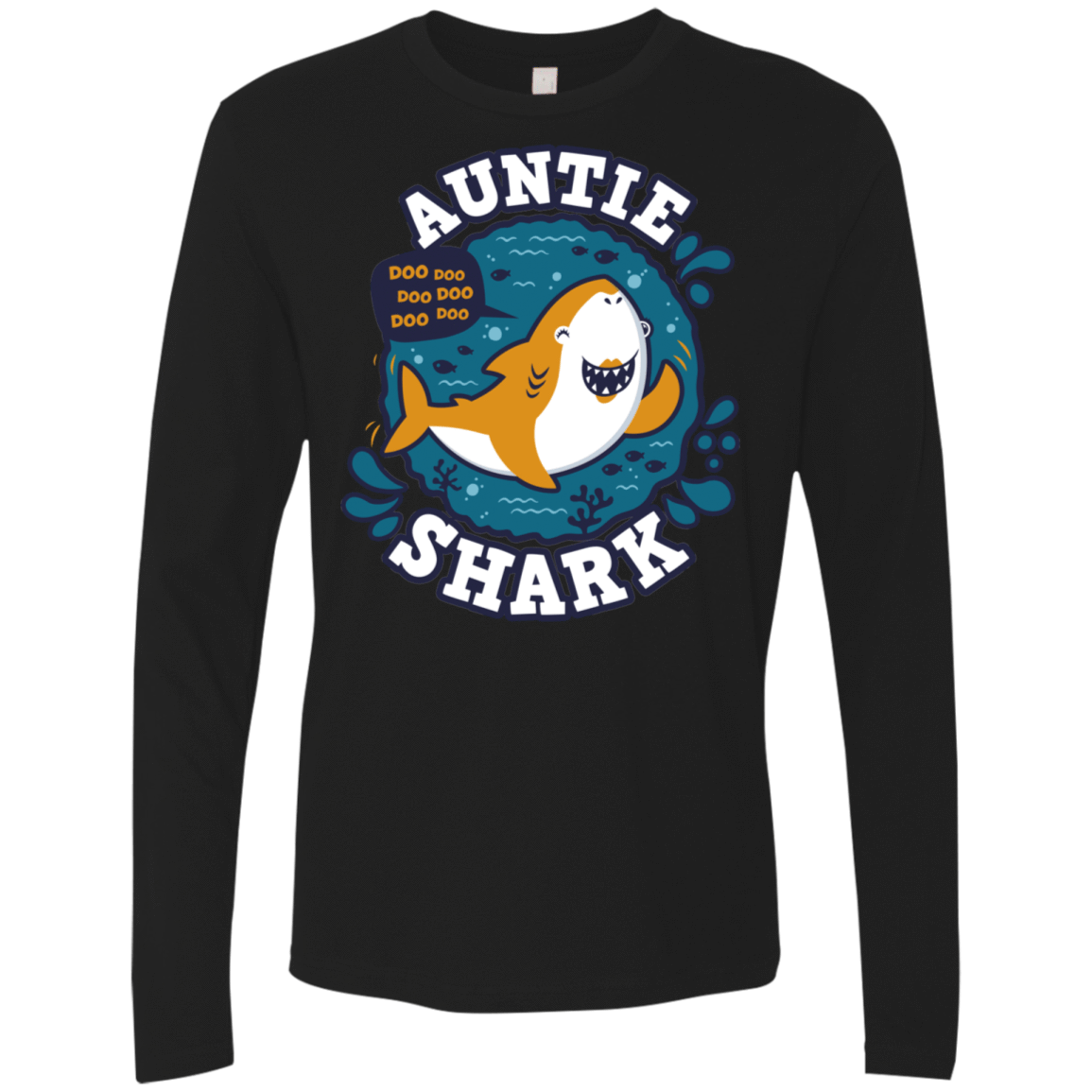 T-Shirts Black / S Shark Family Trazo - Auntie Men's Premium Long Sleeve