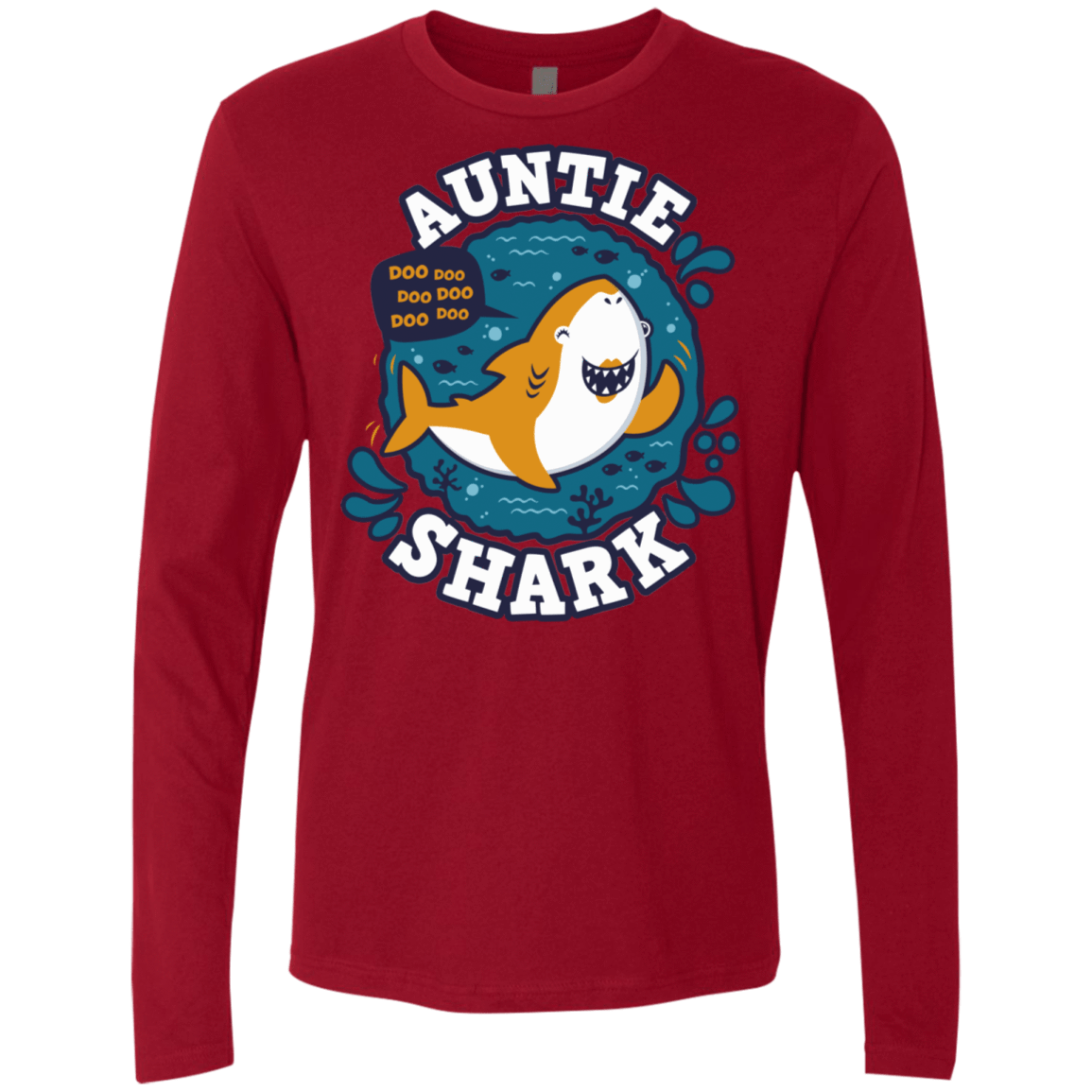 T-Shirts Cardinal / S Shark Family Trazo - Auntie Men's Premium Long Sleeve