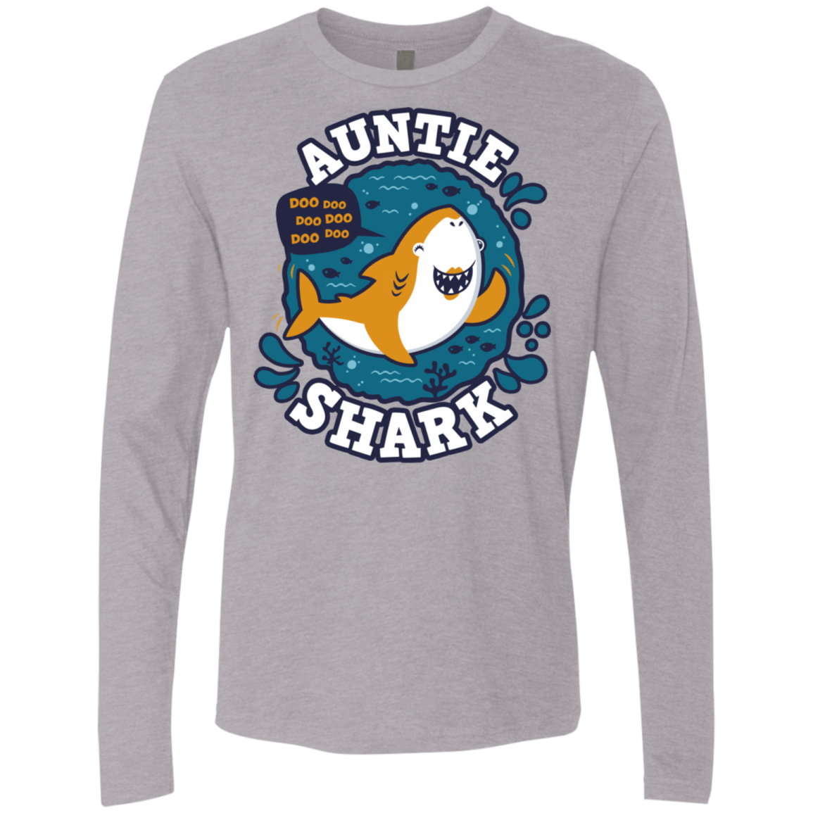T-Shirts Heather Grey / S Shark Family Trazo - Auntie Men's Premium Long Sleeve
