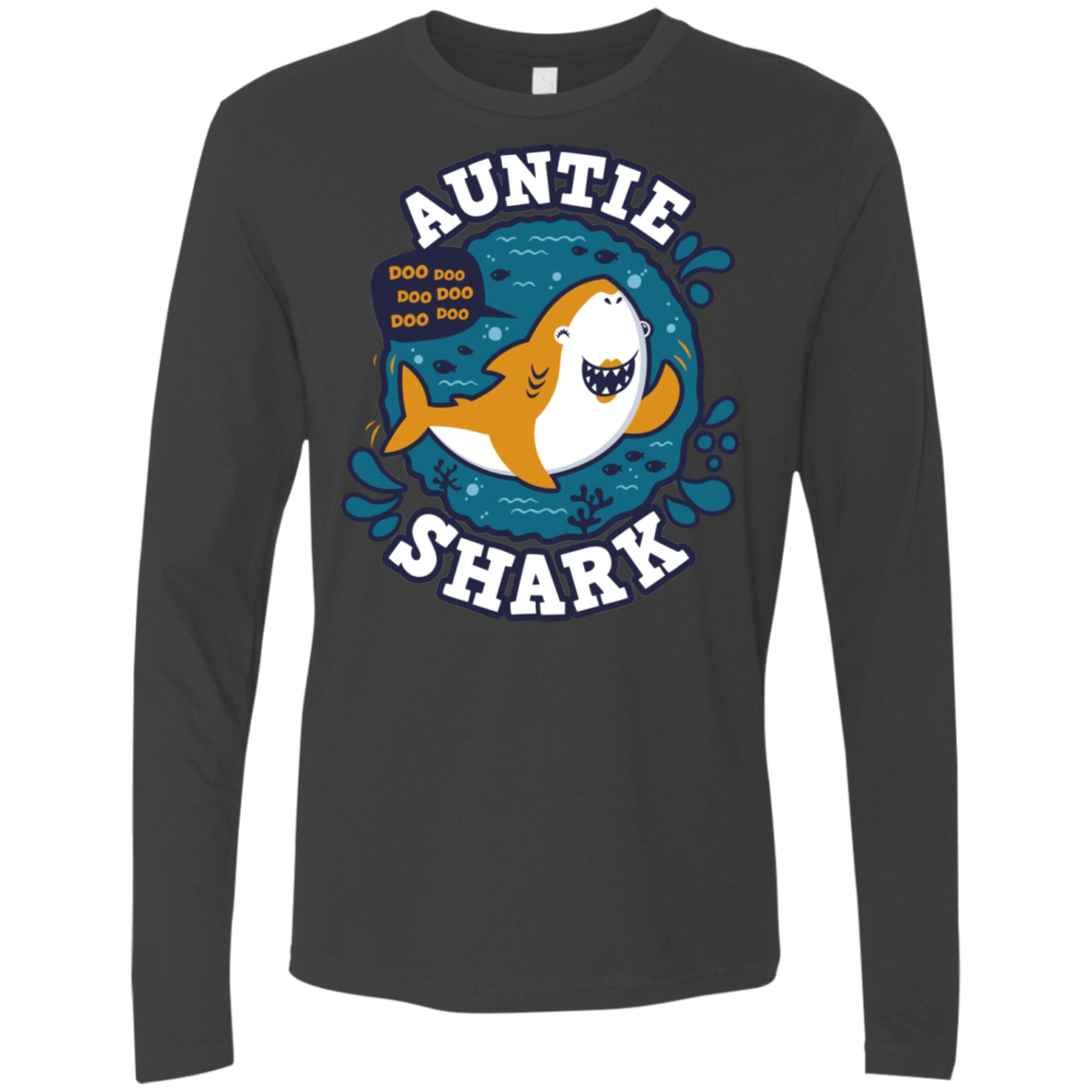 T-Shirts Heavy Metal / S Shark Family Trazo - Auntie Men's Premium Long Sleeve