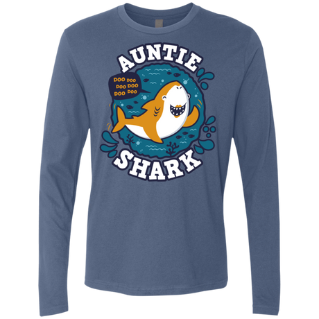 T-Shirts Indigo / S Shark Family Trazo - Auntie Men's Premium Long Sleeve