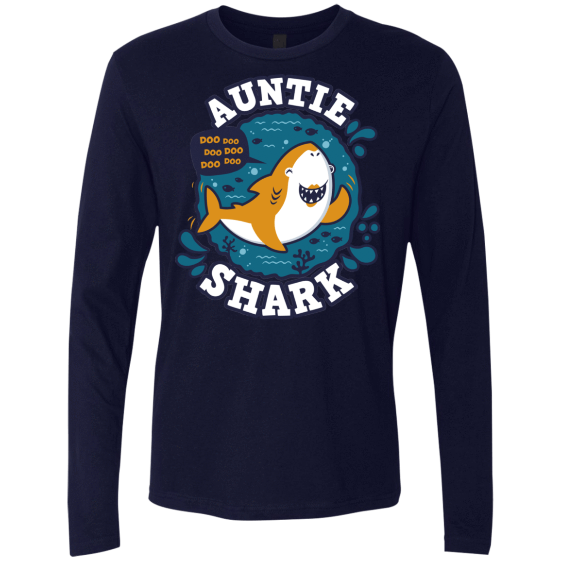 T-Shirts Midnight Navy / S Shark Family Trazo - Auntie Men's Premium Long Sleeve