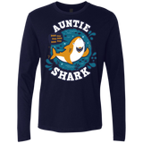 T-Shirts Midnight Navy / S Shark Family Trazo - Auntie Men's Premium Long Sleeve
