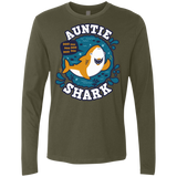 T-Shirts Military Green / S Shark Family Trazo - Auntie Men's Premium Long Sleeve