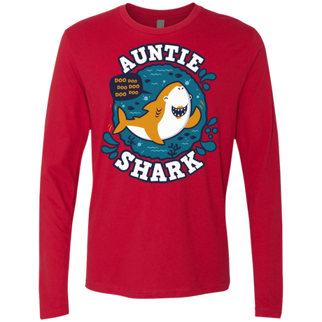 T-Shirts Red / S Shark Family Trazo - Auntie Men's Premium Long Sleeve