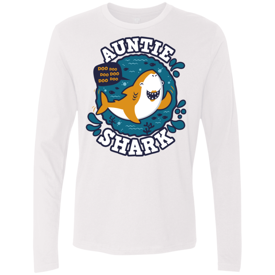 T-Shirts White / S Shark Family Trazo - Auntie Men's Premium Long Sleeve