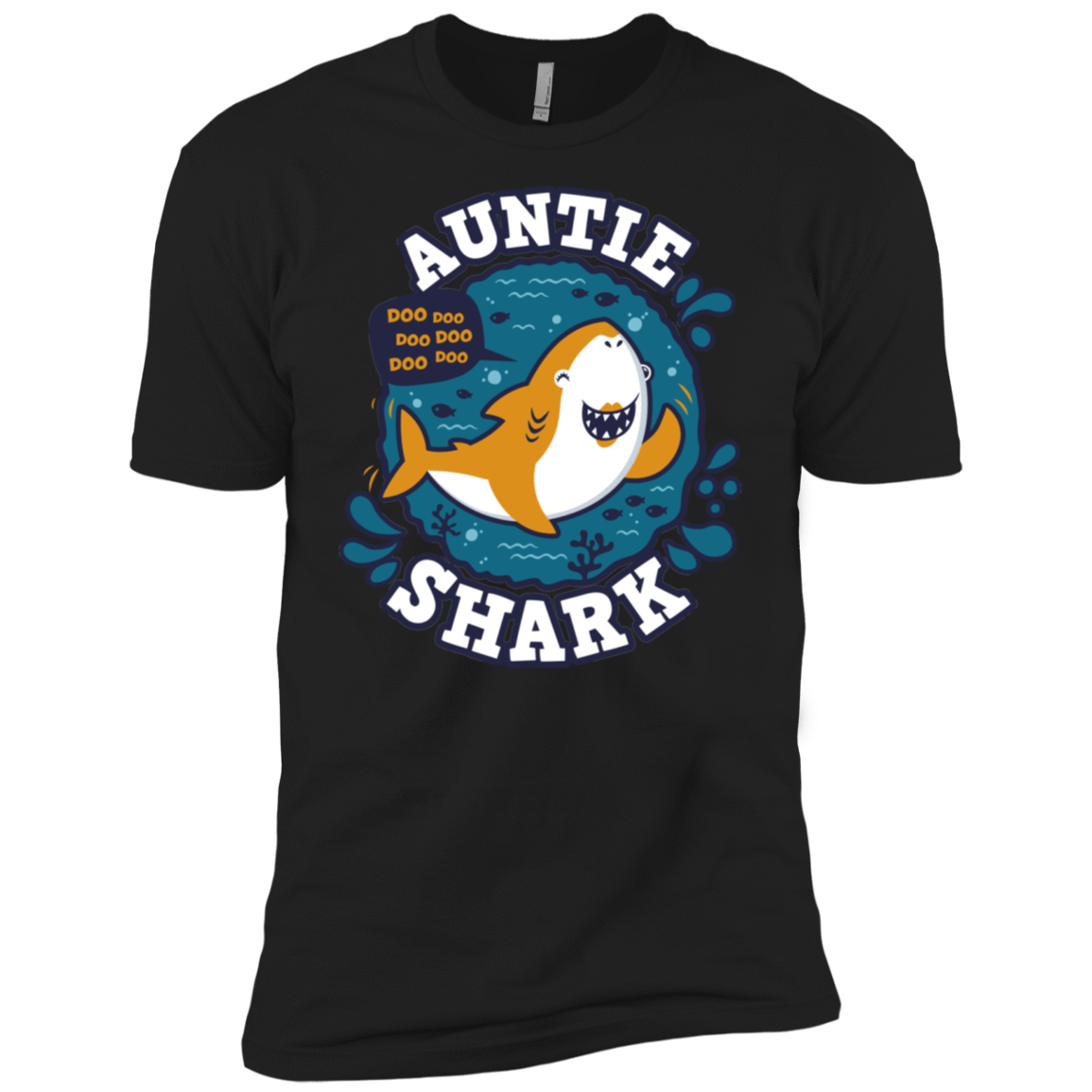 T-Shirts Black / X-Small Shark Family Trazo - Auntie Men's Premium T-Shirt