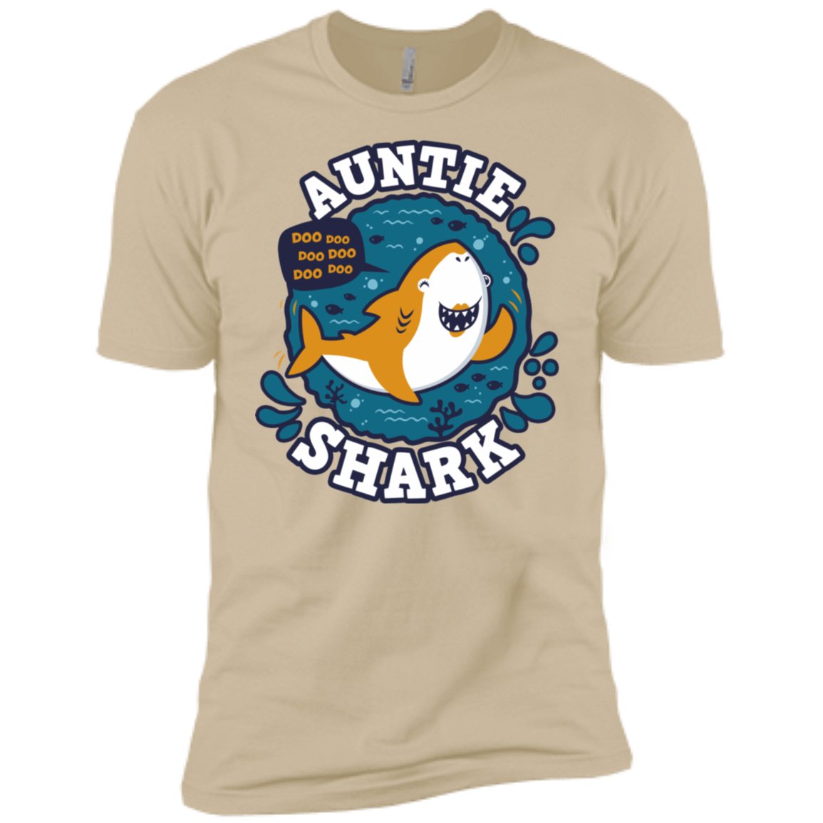 T-Shirts Sand / X-Small Shark Family Trazo - Auntie Men's Premium T-Shirt