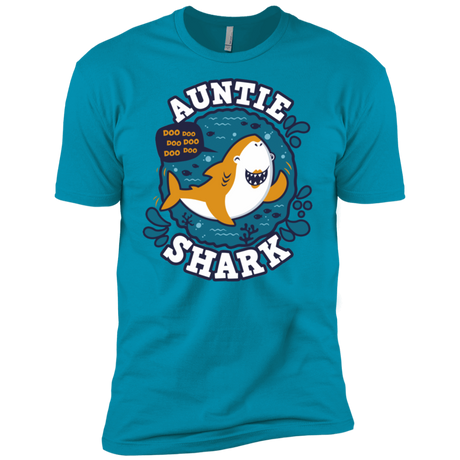 T-Shirts Turquoise / X-Small Shark Family Trazo - Auntie Men's Premium T-Shirt