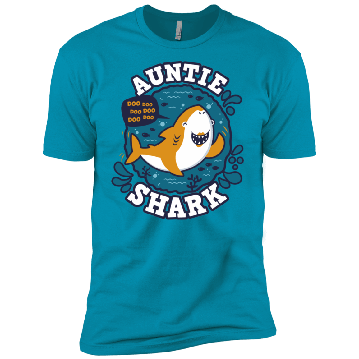 T-Shirts Turquoise / X-Small Shark Family Trazo - Auntie Men's Premium T-Shirt