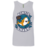 T-Shirts Heather Grey / S Shark Family Trazo - Auntie Men's Premium Tank Top