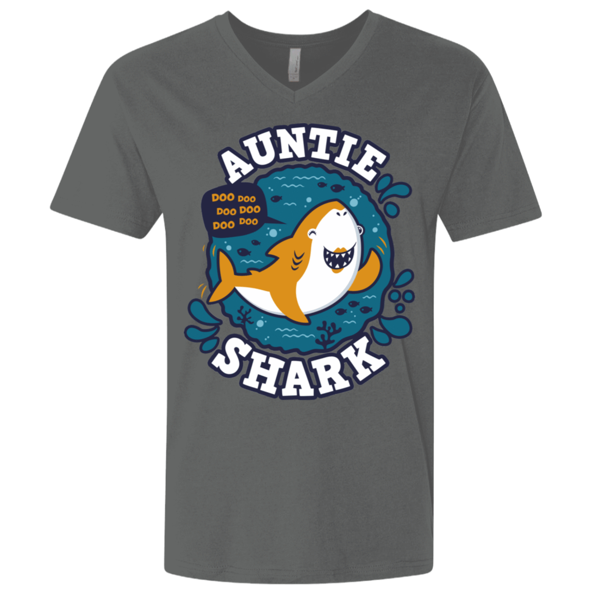 T-Shirts Heavy Metal / X-Small Shark Family Trazo - Auntie Men's Premium V-Neck