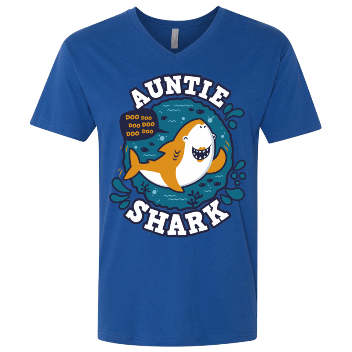 T-Shirts Royal / X-Small Shark Family Trazo - Auntie Men's Premium V-Neck