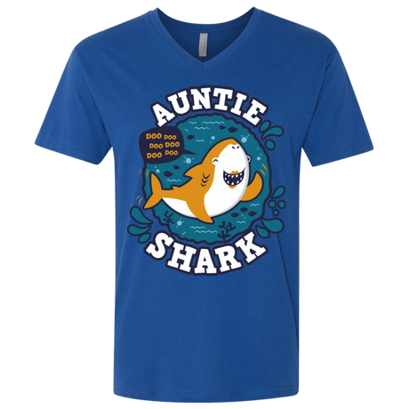 T-Shirts Royal / X-Small Shark Family Trazo - Auntie Men's Premium V-Neck