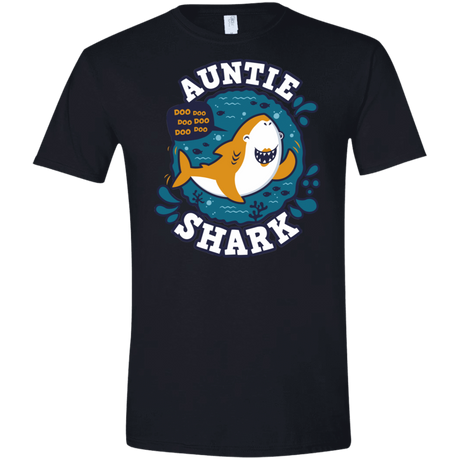 T-Shirts Black / X-Small Shark Family Trazo - Auntie Men's Semi-Fitted Softstyle