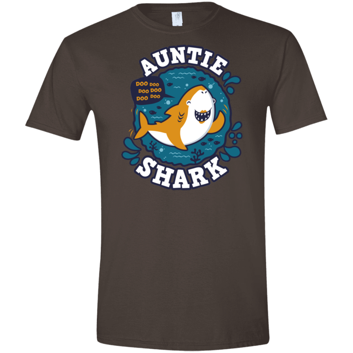 T-Shirts Dark Chocolate / S Shark Family Trazo - Auntie Men's Semi-Fitted Softstyle