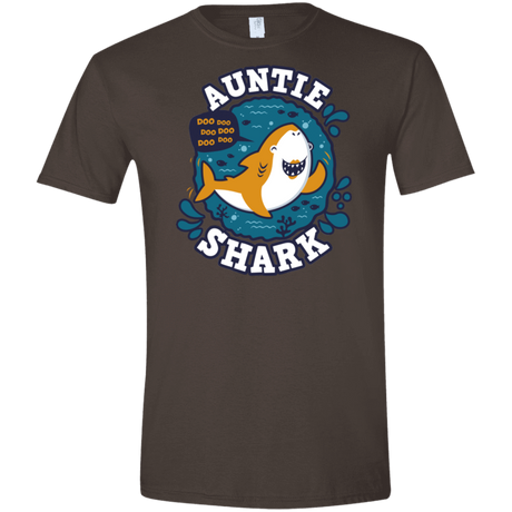 T-Shirts Dark Chocolate / S Shark Family Trazo - Auntie Men's Semi-Fitted Softstyle