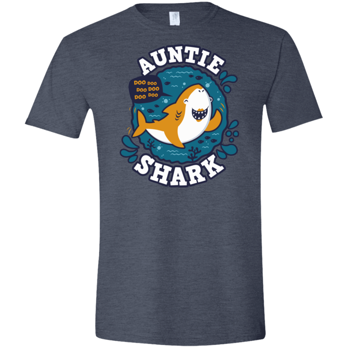 T-Shirts Heather Navy / S Shark Family Trazo - Auntie Men's Semi-Fitted Softstyle