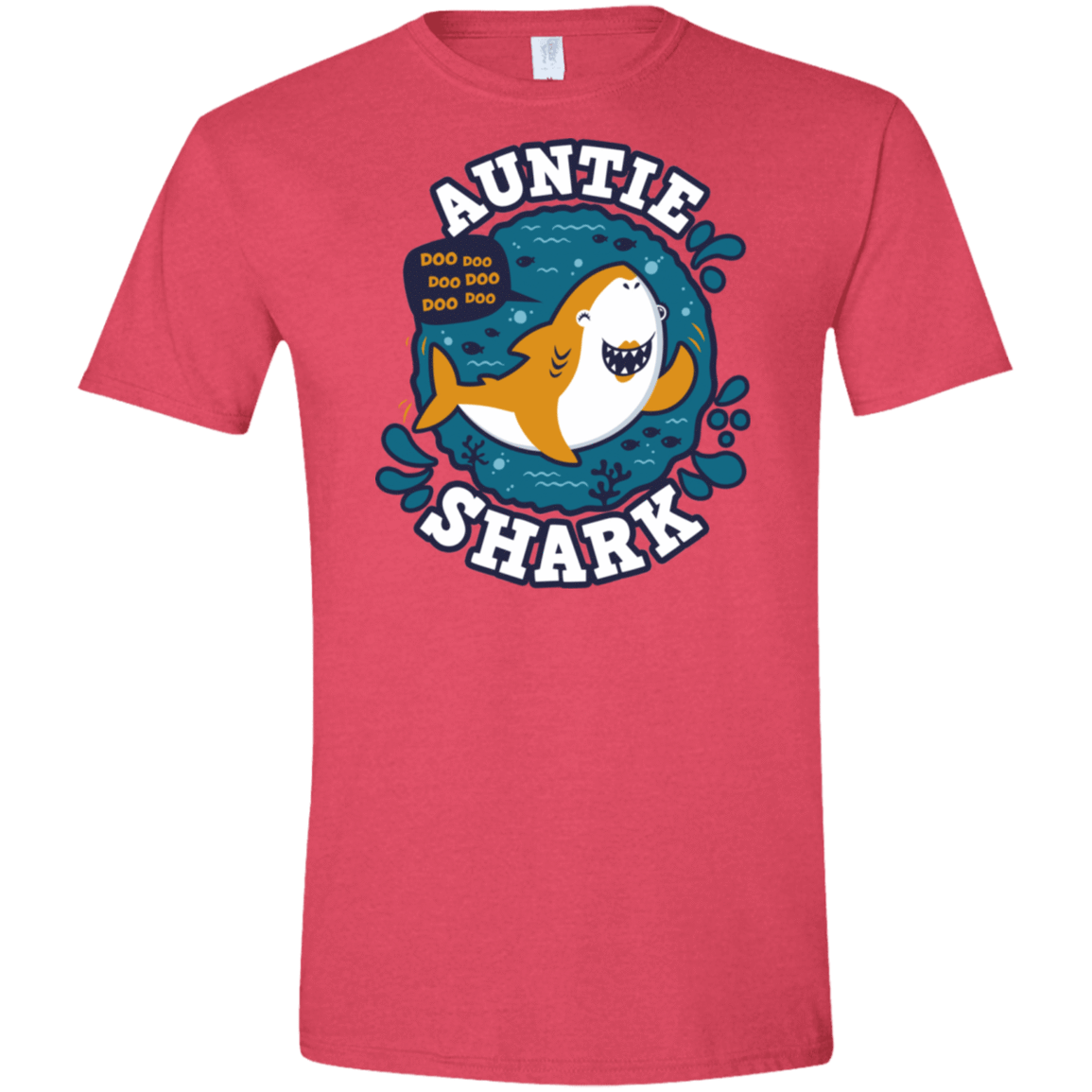 T-Shirts Heather Red / S Shark Family Trazo - Auntie Men's Semi-Fitted Softstyle