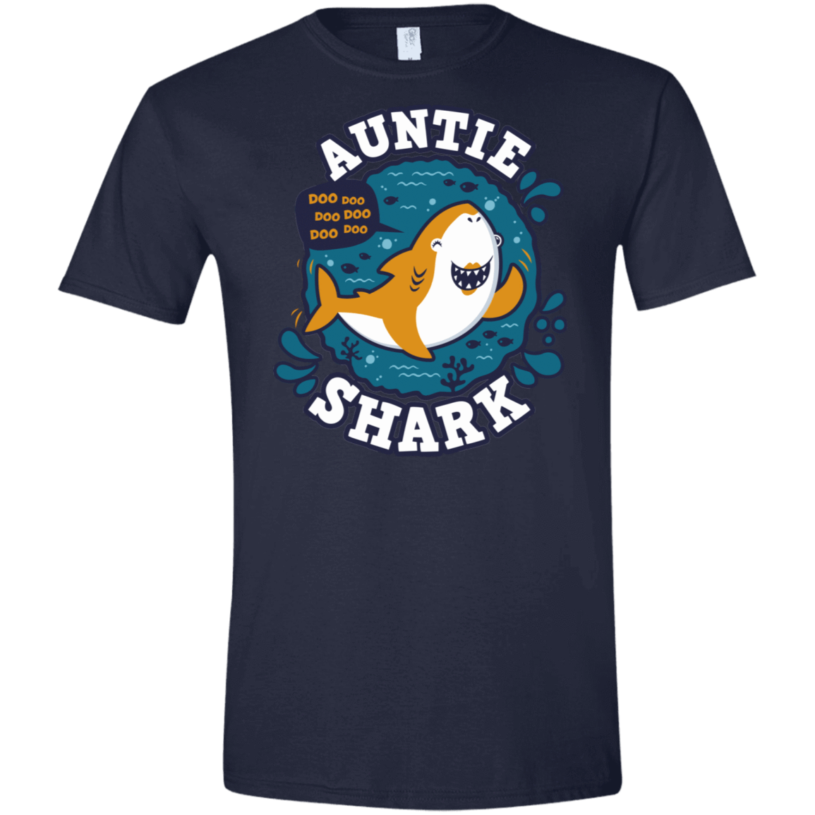 T-Shirts Navy / X-Small Shark Family Trazo - Auntie Men's Semi-Fitted Softstyle