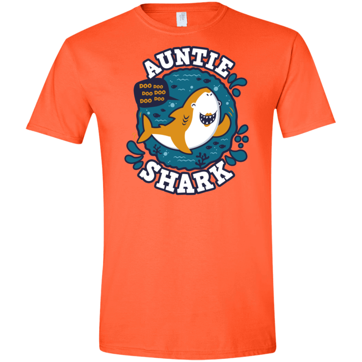 T-Shirts Orange / S Shark Family Trazo - Auntie Men's Semi-Fitted Softstyle