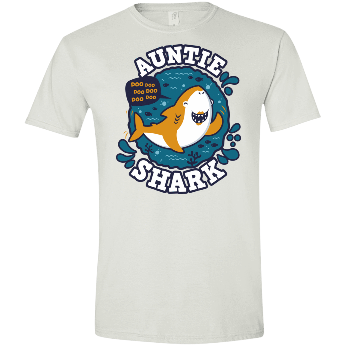 T-Shirts White / X-Small Shark Family Trazo - Auntie Men's Semi-Fitted Softstyle