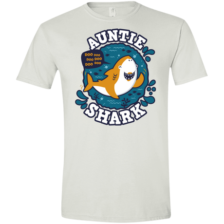 T-Shirts White / X-Small Shark Family Trazo - Auntie Men's Semi-Fitted Softstyle