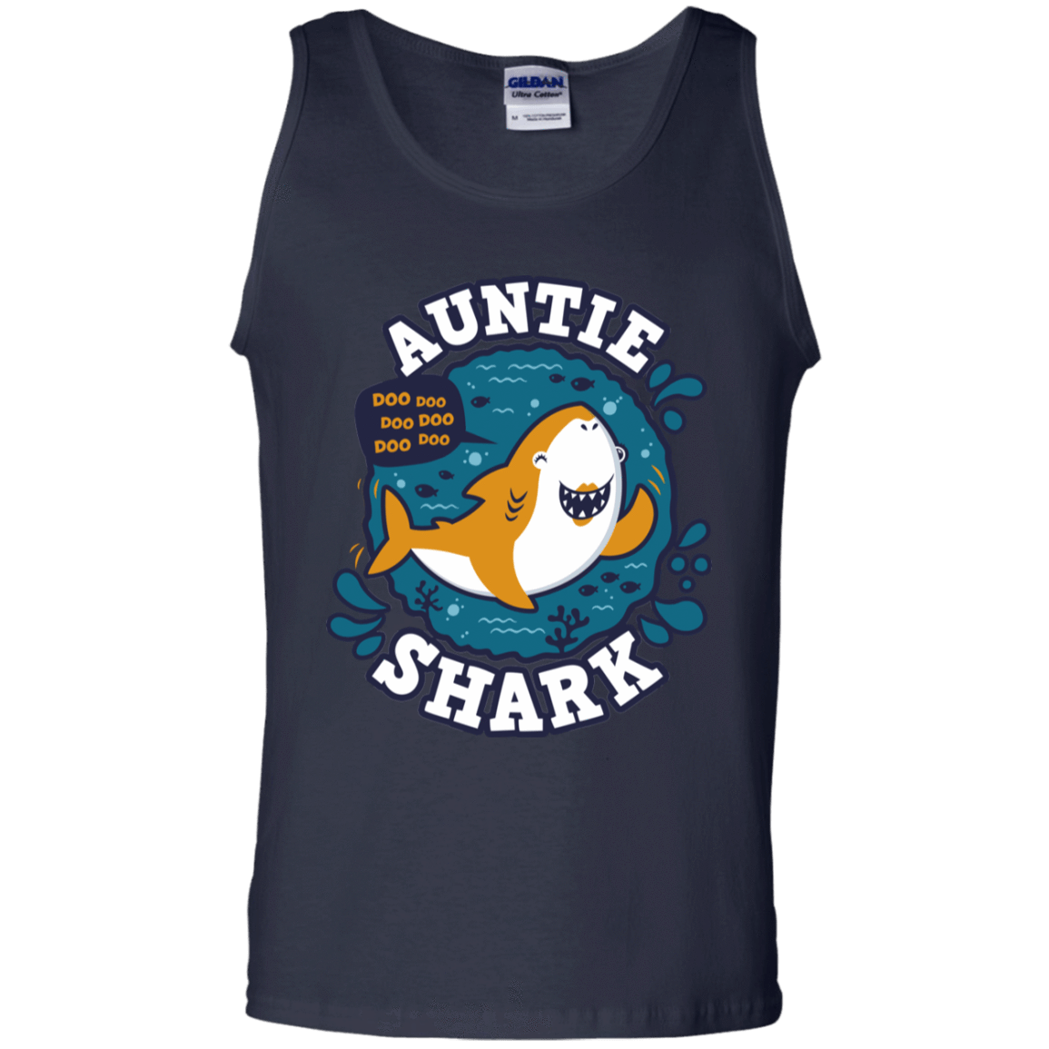 T-Shirts Navy / S Shark Family Trazo - Auntie Men's Tank Top