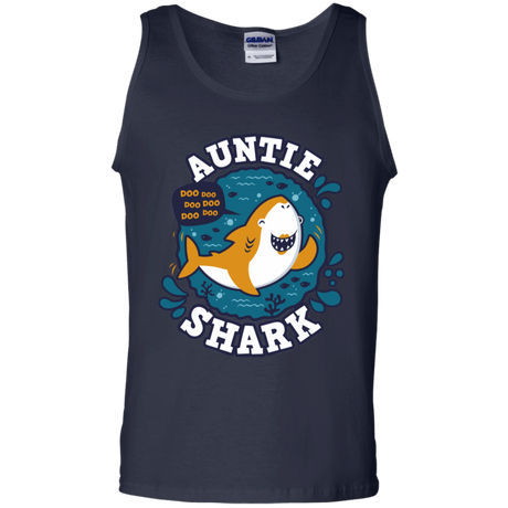T-Shirts Navy / S Shark Family Trazo - Auntie Men's Tank Top